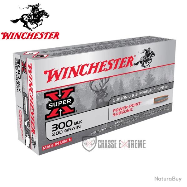 20 Munitions WINCHESTER Subsonic Hollow Point 200gr Cal 300 Blk