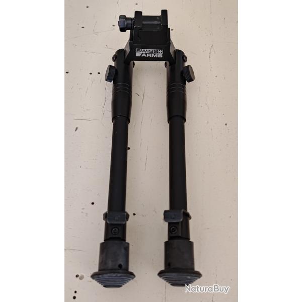 N/C Bipied Tactique Aluminium QD Airsoft Noir V9 - Réglable Pour Chasse Et Tir