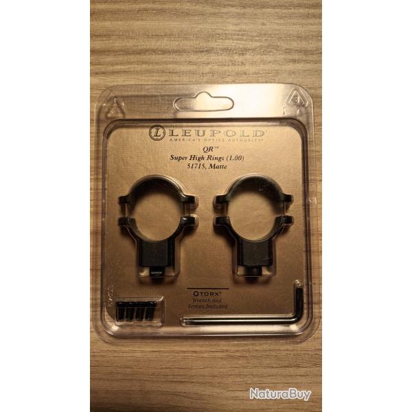 Colliers LEUPOLD QR Diamtre 25,4mmHauteur 12mm