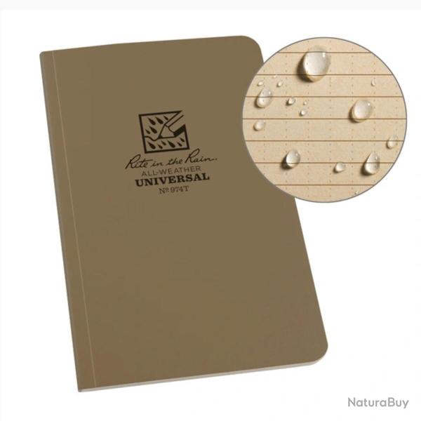 Carnet Reli Impermable 12x18 Tan