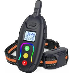 Collier de Dressage RS2 Rechargeables &Eacute;tanche IP67 Port&eacute;e 800 m T&eacute;l&eacute;commande LCD 3 Modes r&eacute;glable