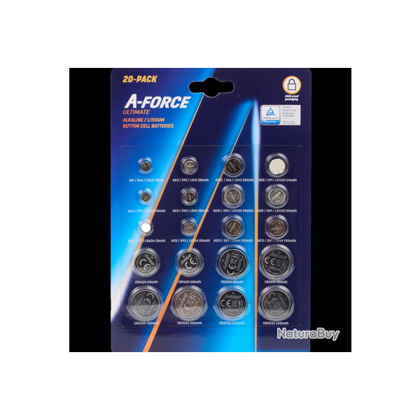 Assortiment piles boutons lithium A-Force