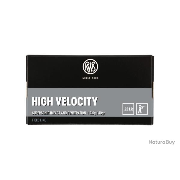 RWS High Velocity cal.22lr Field Line 10 boites 500 munitions