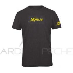 Tee shirt ULTIMATE FISHING Xorus gris anthracite chine et jaune
