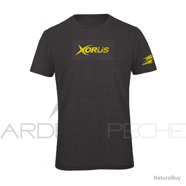 Tee shirt ULTIMATE FISHING Xorus gris anthracite chine et jaune