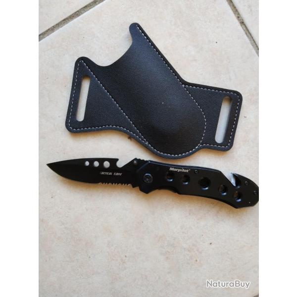 Superbe couteau technique de tr�s bonne qualit� MORPILOT avec �tui de ceinture NEUFS