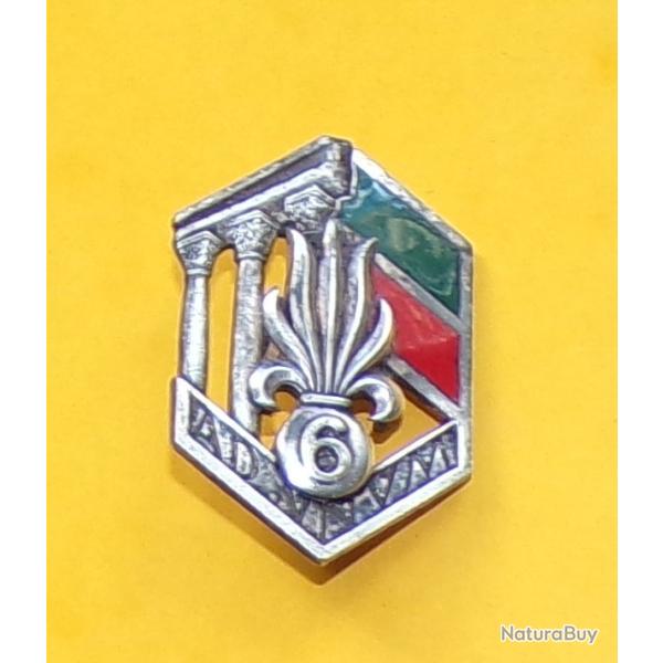 6� R�giment Etranger d'Infanterie, argent�, dos grenu plat ,�hexagone � une grenade brochant sur des