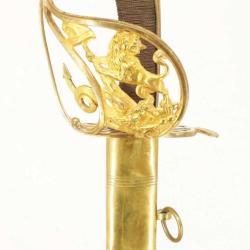 SABRE MONTMORENCY OFFICIER REVOLUTIONNAIRE VERS 1792 MODELE AU LION GRIMPANT - FRANCE REVOLUTION Col