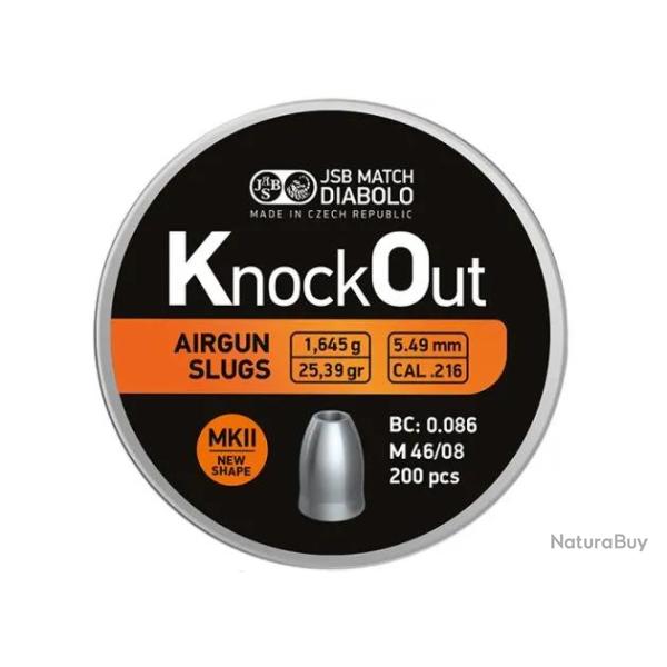 Slugs JSB Knock Out MKII 5.5 mm HP 25.39 grain (.216)