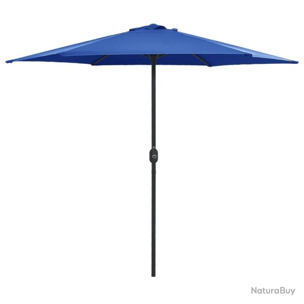 Parasol de jardin et m�t en aluminium 270x246 cm Bleu azur�