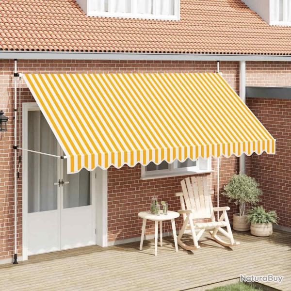 Auvent r�tractable manuel 400 cm Rayures oranges et blanches