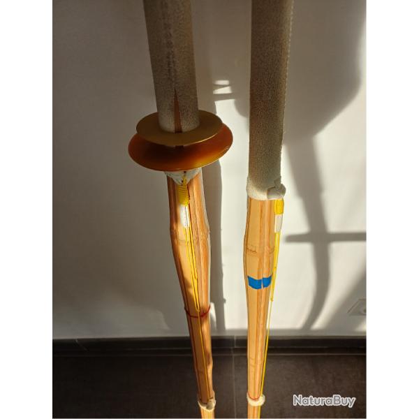 Lot shinai de kendo et bokken bois