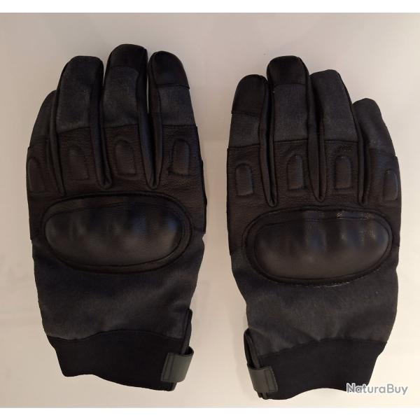 Gants tactiques cuir et tissu coqus, taille 9