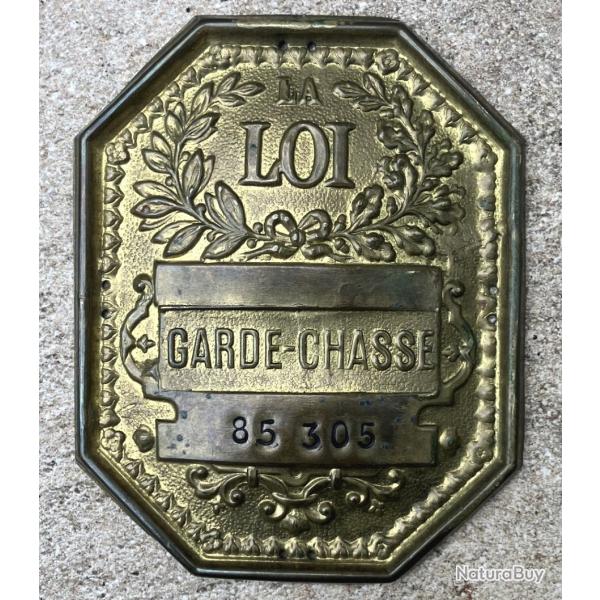 Plaque de M�tier "Garde Chasse" Fin 19� Num�rot�e