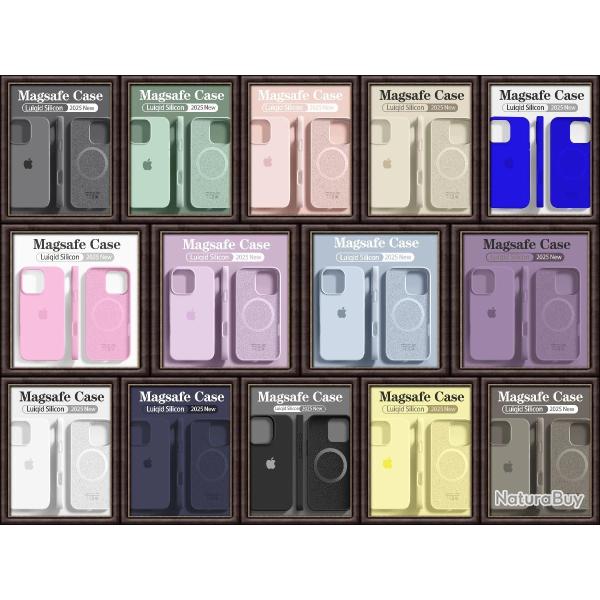 Coque Magnetique Magsafe Silicone pour iPhone, Modele: Au Choix