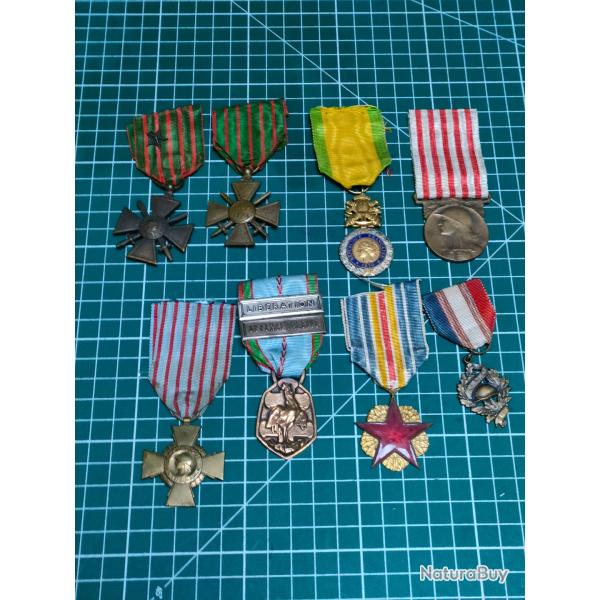 LOT DE 8 MEDAILLES FRANCE 14/17. 14/18 . 39/45 . UNC