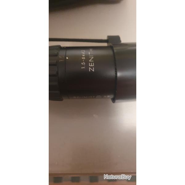 Lunette affut schmidt et bender zenith 1.5x6x42 point rouge avec montage pivot aew