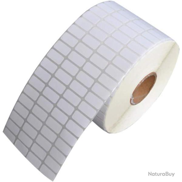1000 pastilles autocollantes rectangulaires 10x20 mm - blanc - LIVRAISON GRATUITE