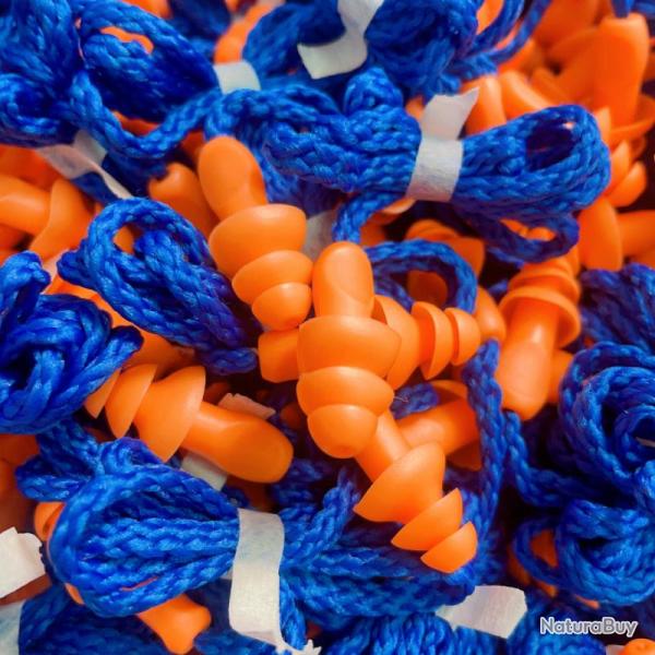 10x bouchons anti-bruits avec cordon pour le tir, la moto, etc. - LIVRAISON GRATUITE