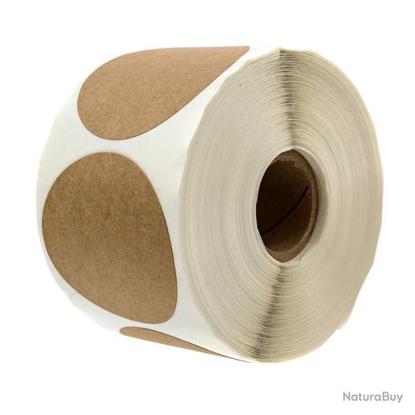 500 pastilles autocollantes 25mm - marrons - LIVRAISON GRATUITE