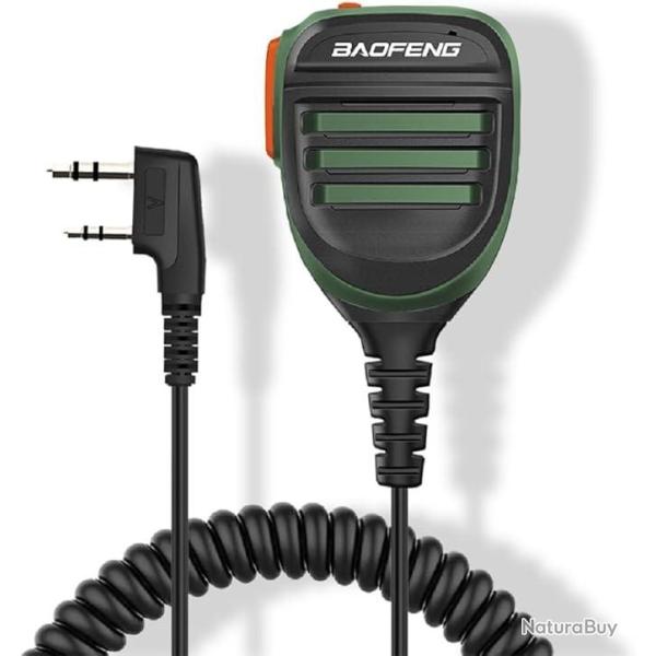 Microphone Baofeng double PTT - vert - LIVRAISON GRATUITE