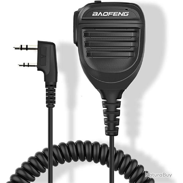Microphone Baofeng double PTT - noir - LIVRAISON GRATUITE