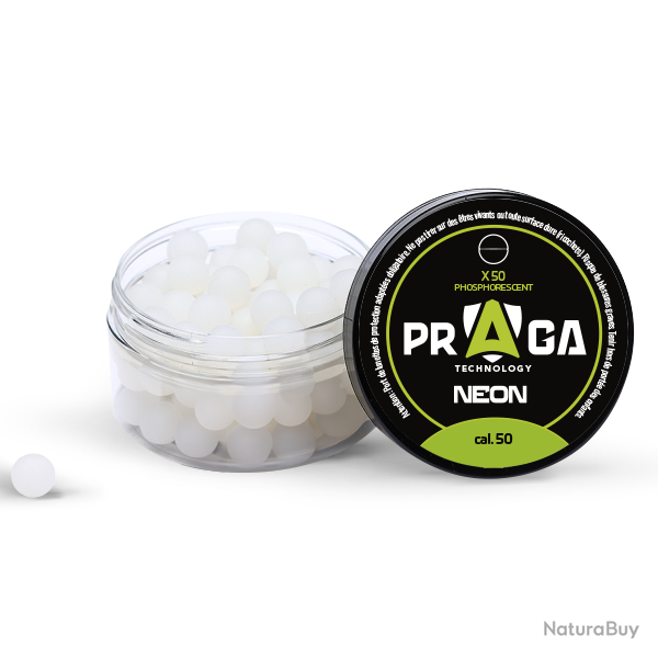 PRAGA BILLES PHOSPHORESCENTES VERTES CAL.50 X50