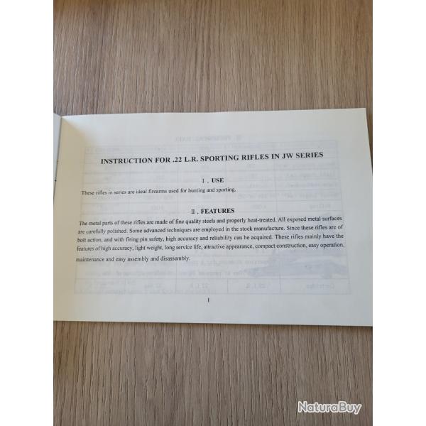 notice technique carabines 22lr NORINCO