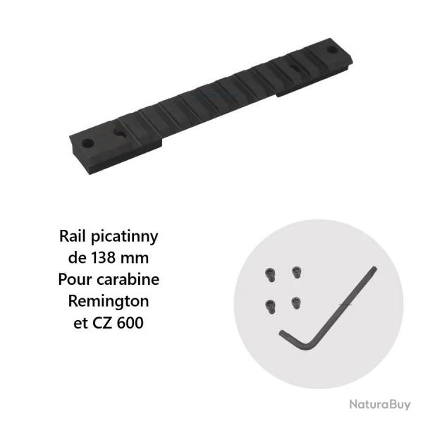 Embase rail picatinny 20 MOA en acier pour Carabine Remignton 700 et CZ 600