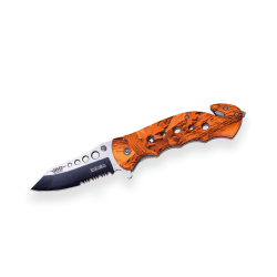 Joker JKR0565 - Couteau Pliant pompiers/sauvetage - Lame Clip Point - Coupe-Ceinture & Brise-Vitre