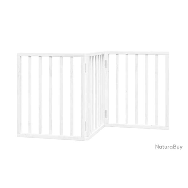 Barri�re chien pliable 3 panneaux blanc 150 cm bois de peuplier pratique s�curit� int�rieur