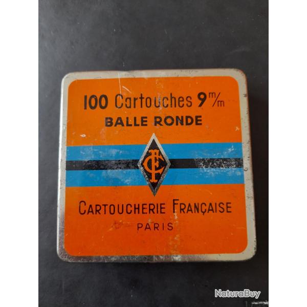 100 CARTOUCHES ANCIENNES  DE 9MM FLOBERT CATGORIE C AVEC BOTE D ORIGINE