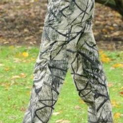 Pantalon camouflage noir/beige - coton - coupe ajust&eacute;e - outdoor, chasse arc, randonn&eacute;e etc.