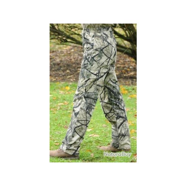 Pantalon camouflage noir/beige - coton - coupe ajust�e - outdoor, chasse arc, randonn�e etc.