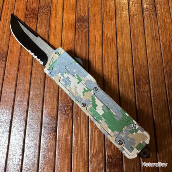 COUTEAU AUTOMATIQUE OTF BRISE VITRE ET CLIP CEINTURE.