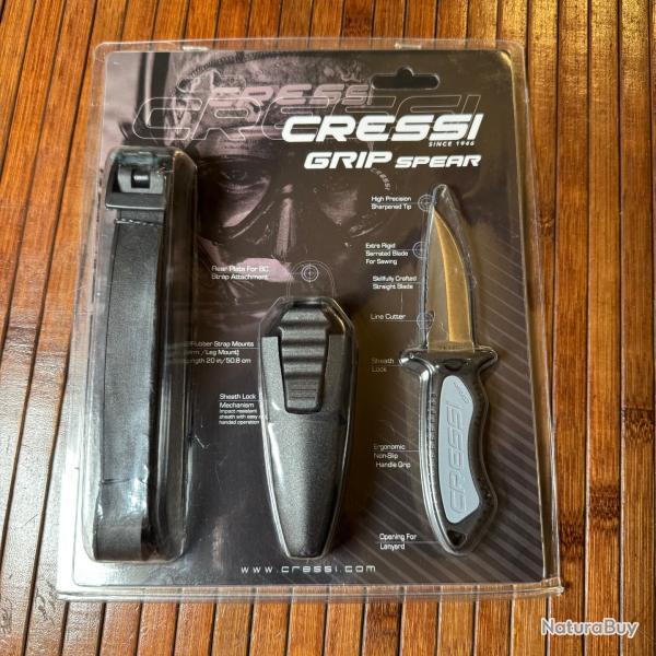 NEUF COUTEAU FIXE CRESSI GRIP SPEAR NEUF