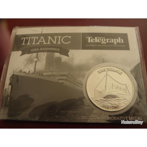 M�daille comm�morative du 100e anniversaire du Titanic, Belfast Telegraph 2012
