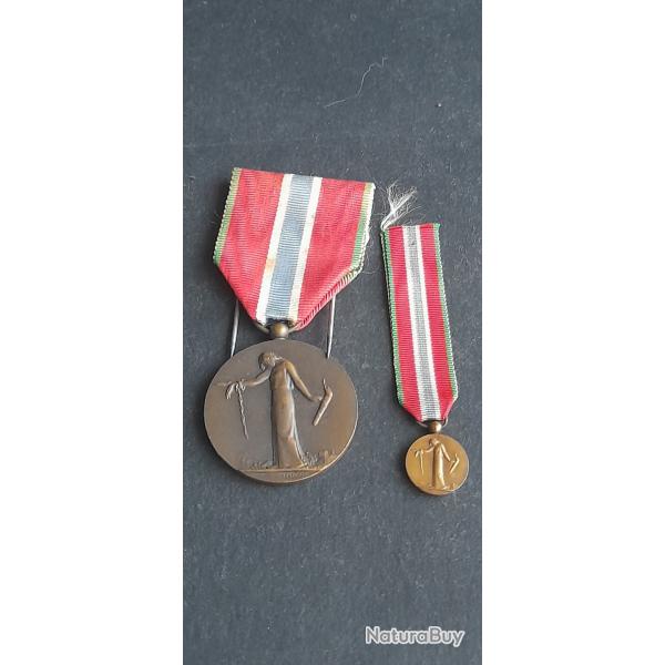 MEDAILLE DES DEPORTES ET SA MINIATURE