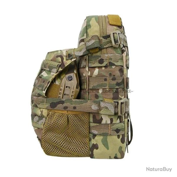 Sac d'hydratation tactique 7L Porte-Casque et Extension MOLLE Compatible CPC AVS K19 JPC FCPC Camo