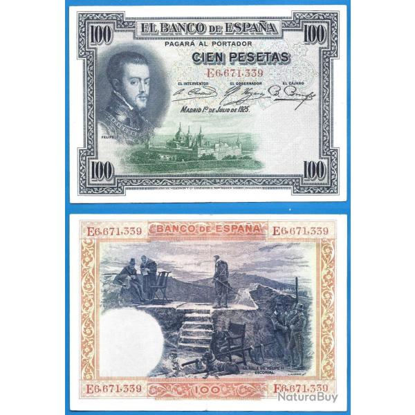 Espagne 100 Pesetas 1925 Europe Felipe 2 Billet Peseta