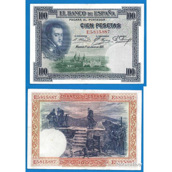 Espagne 100 Pesetas 1925 Europe Felipe 2 Billet Peseta