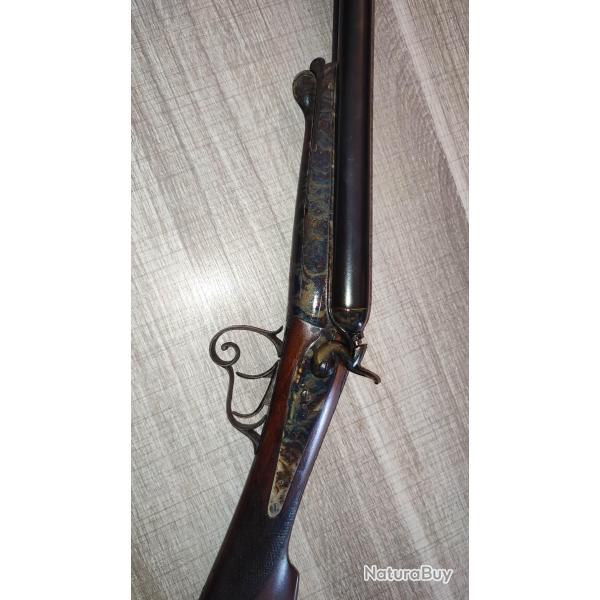 Magnifique fusil calibre 16  percussion centrale jasp  100% sign Eynac  Lyon en excellent tat