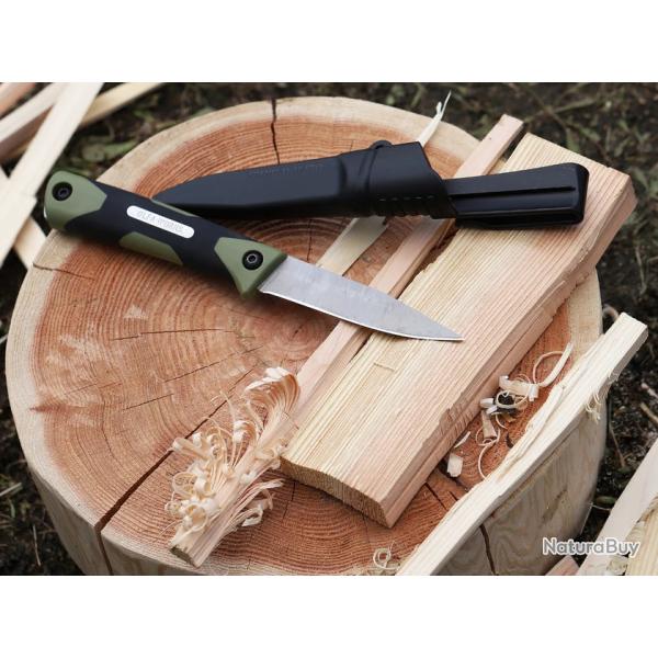 Couteau OLFA WORKS SANGA Bushcraft Lame Acier 13Cr Manche & Etui Polypropylne Made Japan OWBCK1OD