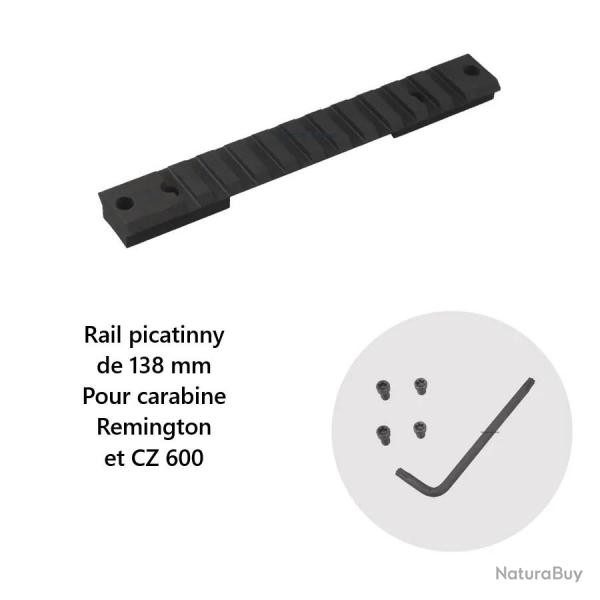 Embase rail picatinny 20 MOA en acier pour Carabine Remignton 700 et CZ 600