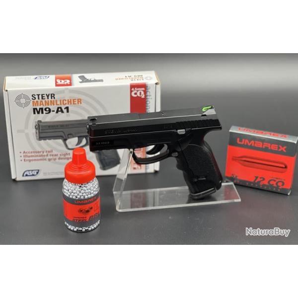 Pack prt  tirer complet Steyr M9-A1 (3,3joules) (Arme+billes acier+CO2)