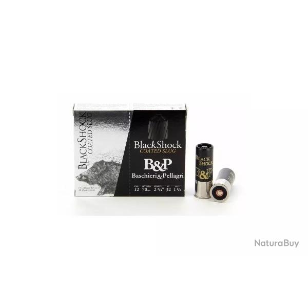 Cartouches B&P blackshock coated slug calibre 12/70 32g bourre jupe x10