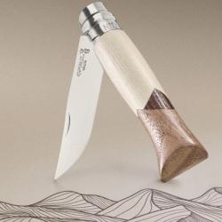 Opinel Cime 09 - Couteau Pliant N&deg;9 Grav&eacute; | Lame Inox & Manche Bois - Made in France
