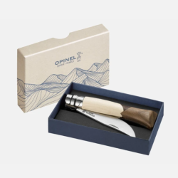 Opinel Cime 09 - Couteau Pliant N&deg;9 Grav&eacute; | Lame Inox & Manche Bois - Made in France
