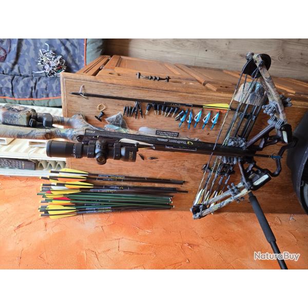 Arbalte teen point fusion carbone cls + accessoires pointe, chasse , pointe blind...