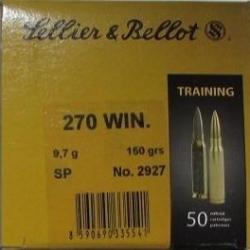 Cartouches sellier & bellot training calibre 270 win 9.7g 150grs x50